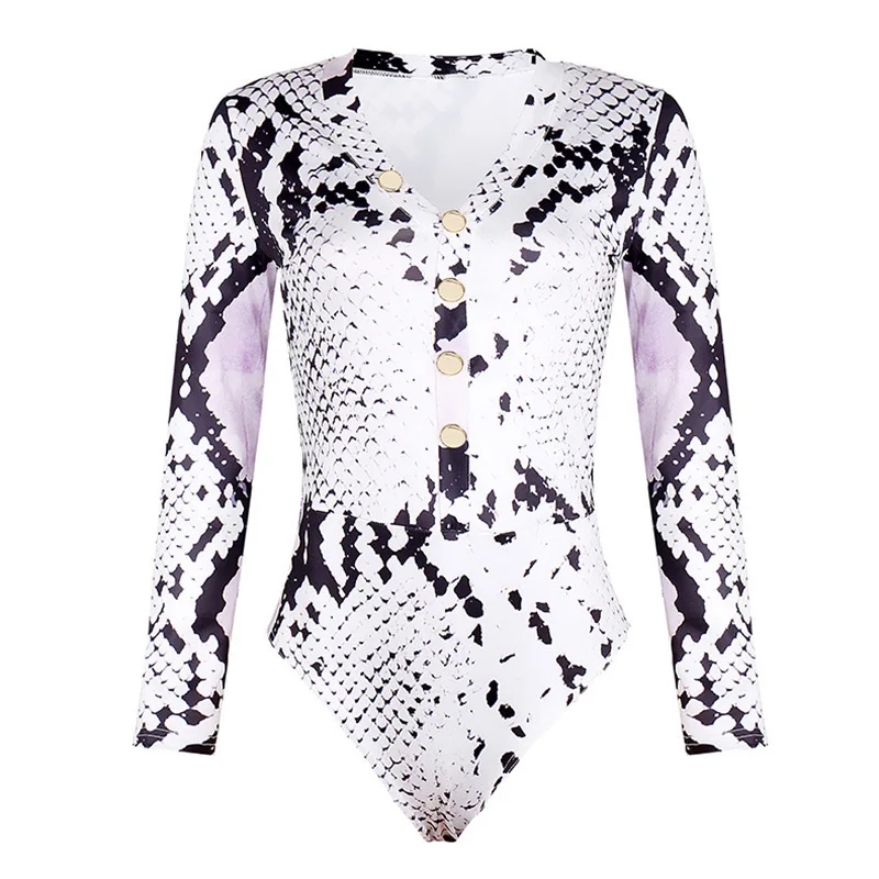 

Autumn and winter new explosion models slim slimming snakeskin print jumpsuit women's clothing