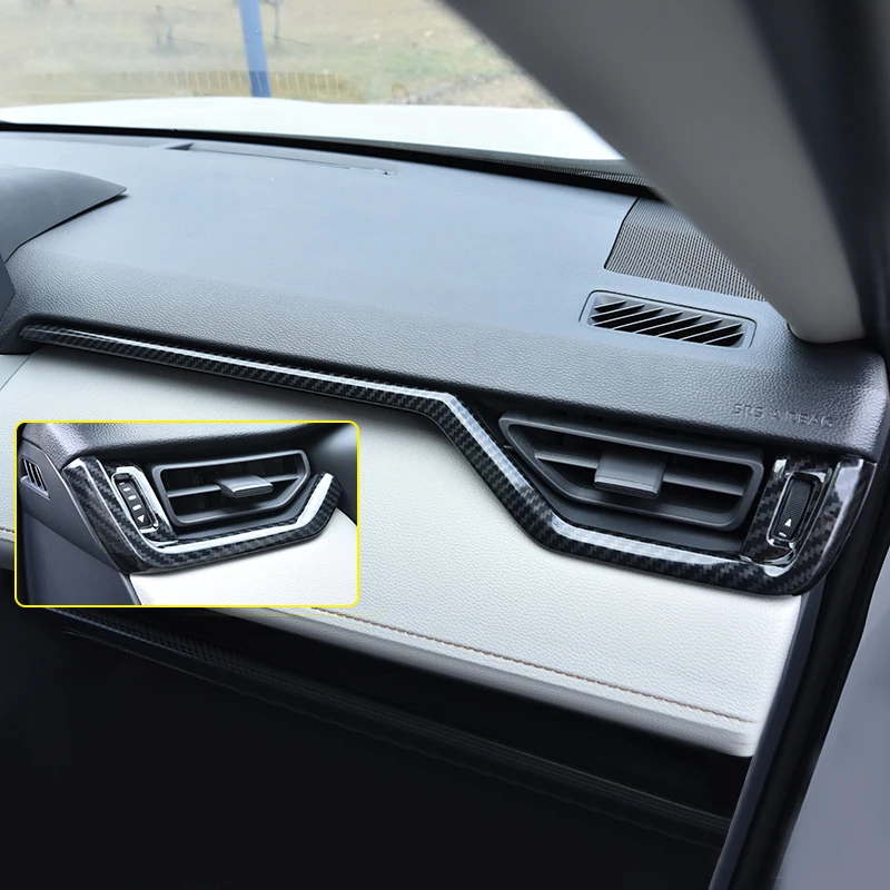 

ABS Wood Grain Car Interior Co-pilot Dashboard Decorative Panel Cover Trim For Toyota RAV4 RAV 4 2019 2020 2021 XA50 Accessories