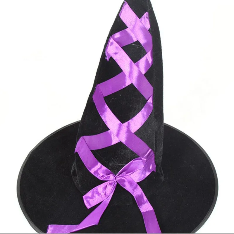 Для взрослых женщин детей шляпы ведьмы реквизит вечерние маскарадные ленты