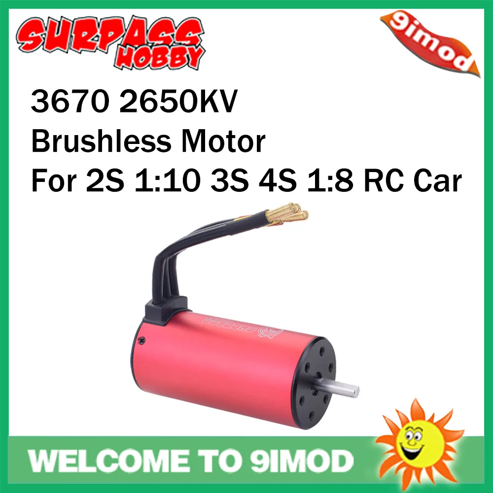 SURPASS HOBBY водонепроницаемый 3670 2050KV/2650KV бесщеточный мотор без датчика для 2S 1:10 3S 4S 1:8