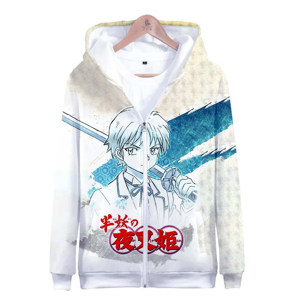 

2020 Inuyasha Men Women Zipper Hoodies 3D Print Hooded Sweatshirt Fashion Harajuku Japanese Anime Zipper Clothes