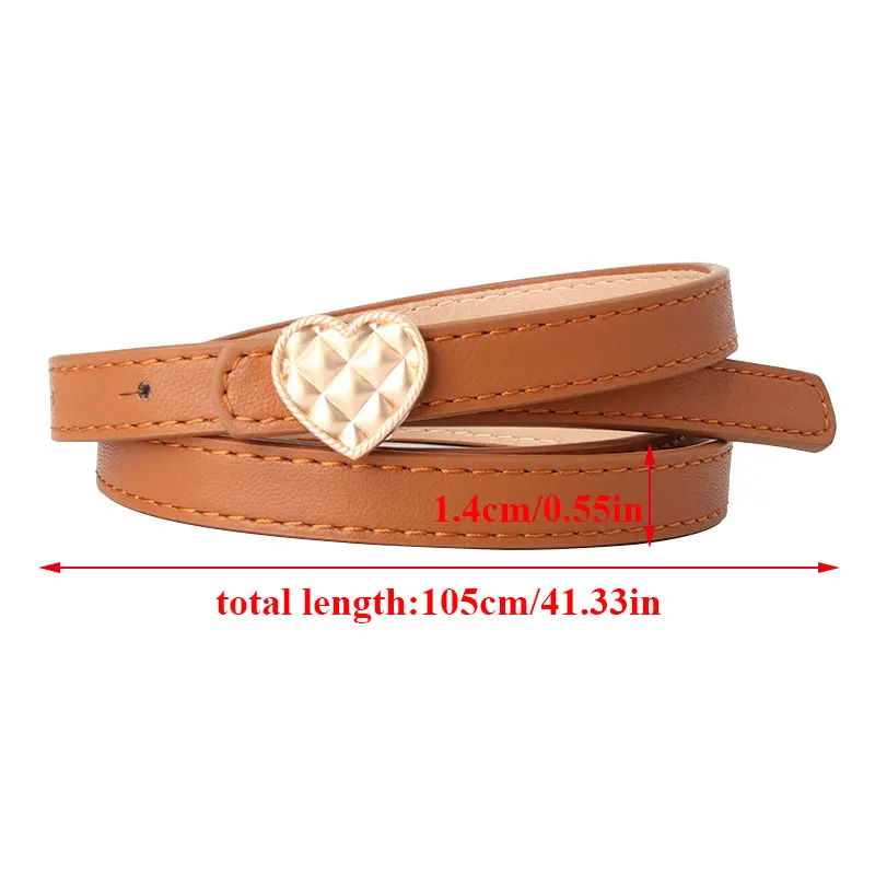 

Knotted Fashion Small Belts Heart-shaped Women's Thin Belts Fashion Korean Style Student Trousers Matching Dresses Belts