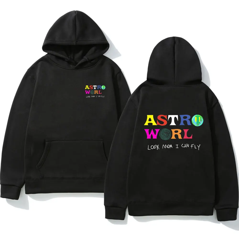 

Travis Scott ASTROWORLD Print Sweatshirt Men Women Fall/Winter Fashion Pocket Fleece Hoodie Street Hip Hop Harajuku Hoodies Male