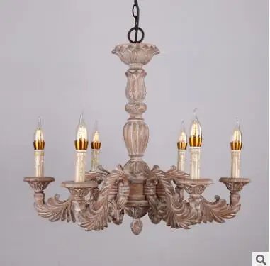 Высококачественные люстры с резьбой по дереву американские ретро деревянные