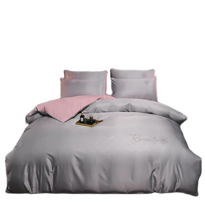 

2021 Stain Bedding Set Washed Cotton Duvet Duvet Cover Set Bedclothes for Home