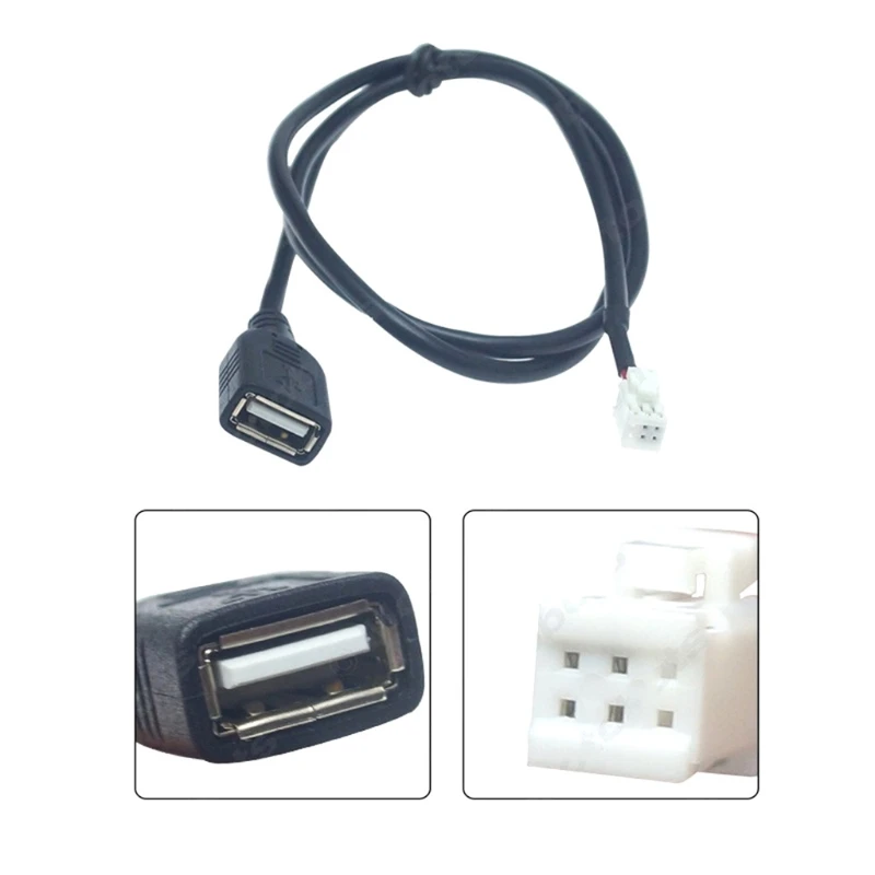 

2022 New 2pcs 4Pin+6Pin Connector USB cable for Car Radio Stereo 1M USB Cable USB Adapter
