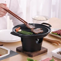 japanese round pavilion grilled 2 person cooking oven home wooden frame alcohol stove gift mini barbecue oven grill korean bbq