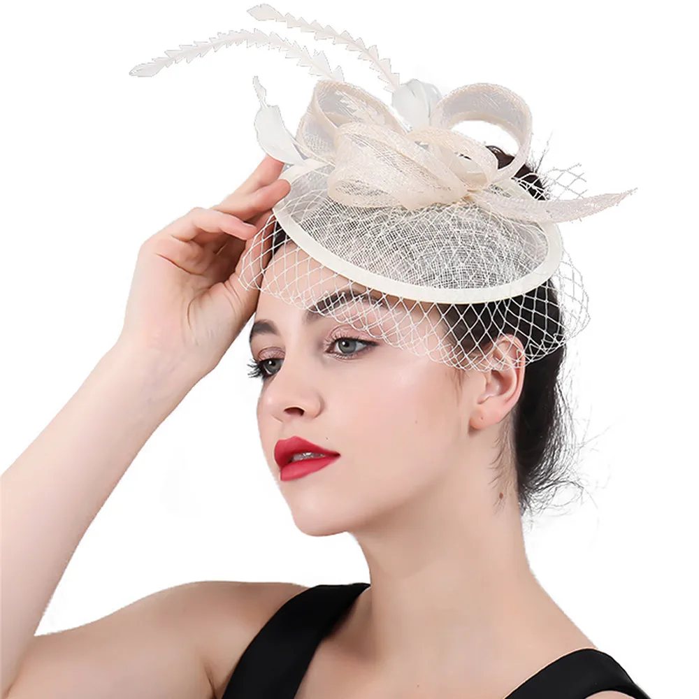 Церковная шляпа-Вуалетка цвета слоновой кости свадебные головные уборы