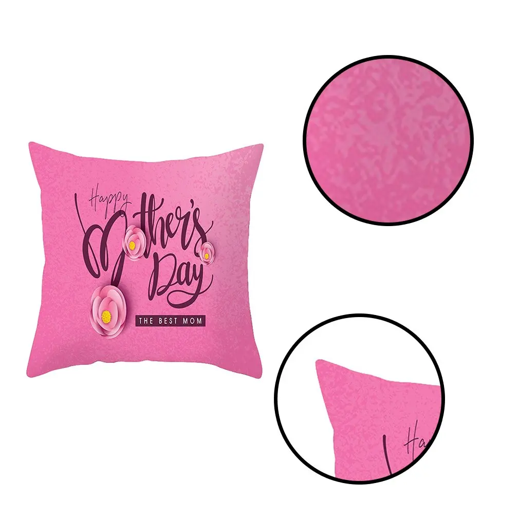 

4 PC 45cm Mother's Day Decoration Pillowcase Peach Skin Polyester Printing Washable Pillowcase Sofa Decoration