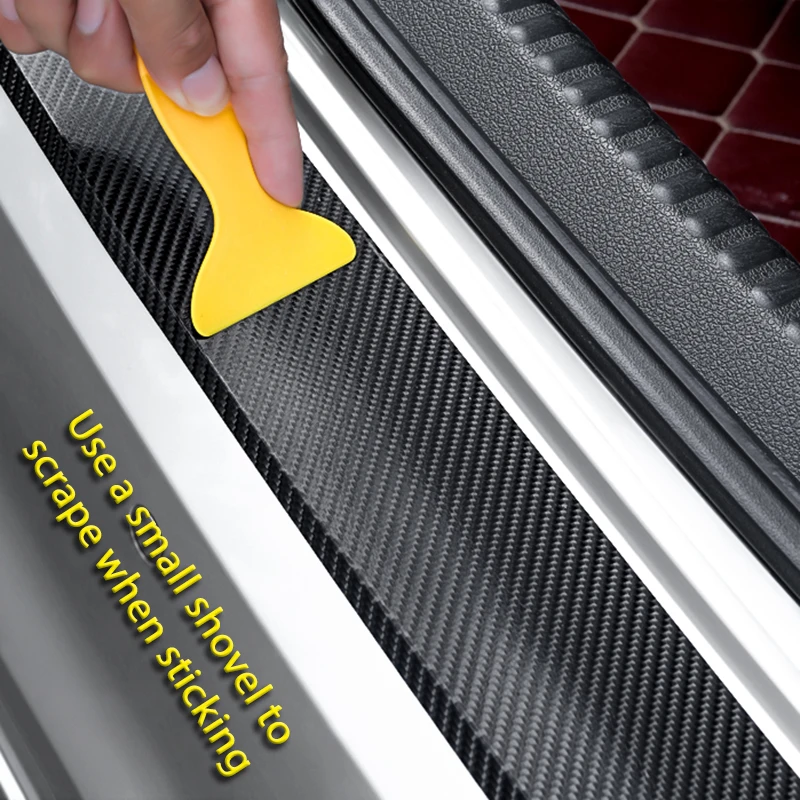 Автомобильный 3D багажник задний бампер отделка из углеродного волокна наклейка