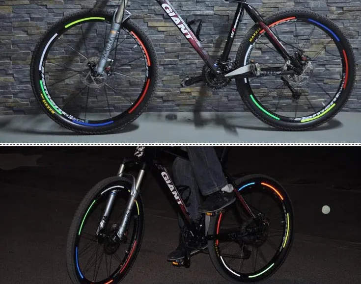 Велосипедная отражатель флуоресцентная MTB велосипедная наклейка для велосипеда велосипедная обод колеса Светоотражающая наклейка s Наклейка аксессуары