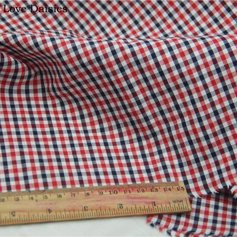 100% чесаная хлопковая пряжа окрашенная в розовую красную черную мелкую клетку