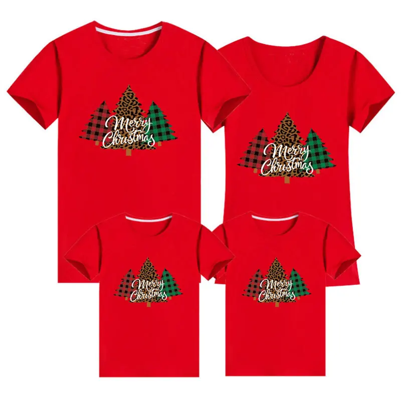 

2020 Christmas Trees Family Matching Outfits Mommy Daddy And Me Clothes T-shirt Mother And Daughter New Family Matching Clothes