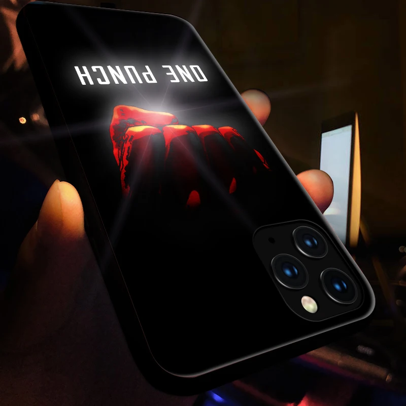 Для iPhone 11 Pro Чехол Smart Led Glow чехол для Max Funda Жесткий Силиконовый TPU с рисунком стекло