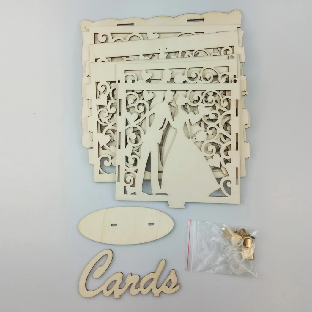 DIY свадебный подарок коробка для карт деревянная денег с замком красивые