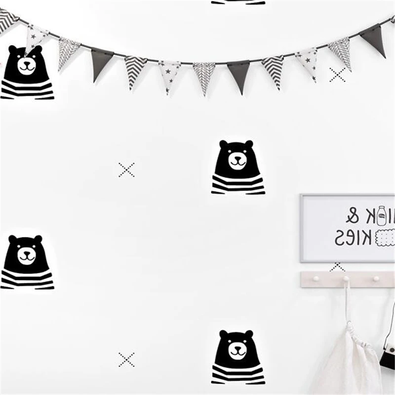 Обои wellyu в скандинавском стиле ins медведь детская комната мальчик спальня фон