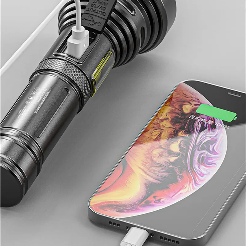 Мощный фонарик дальнего действия с высокой концентрацией перезаряжаемый