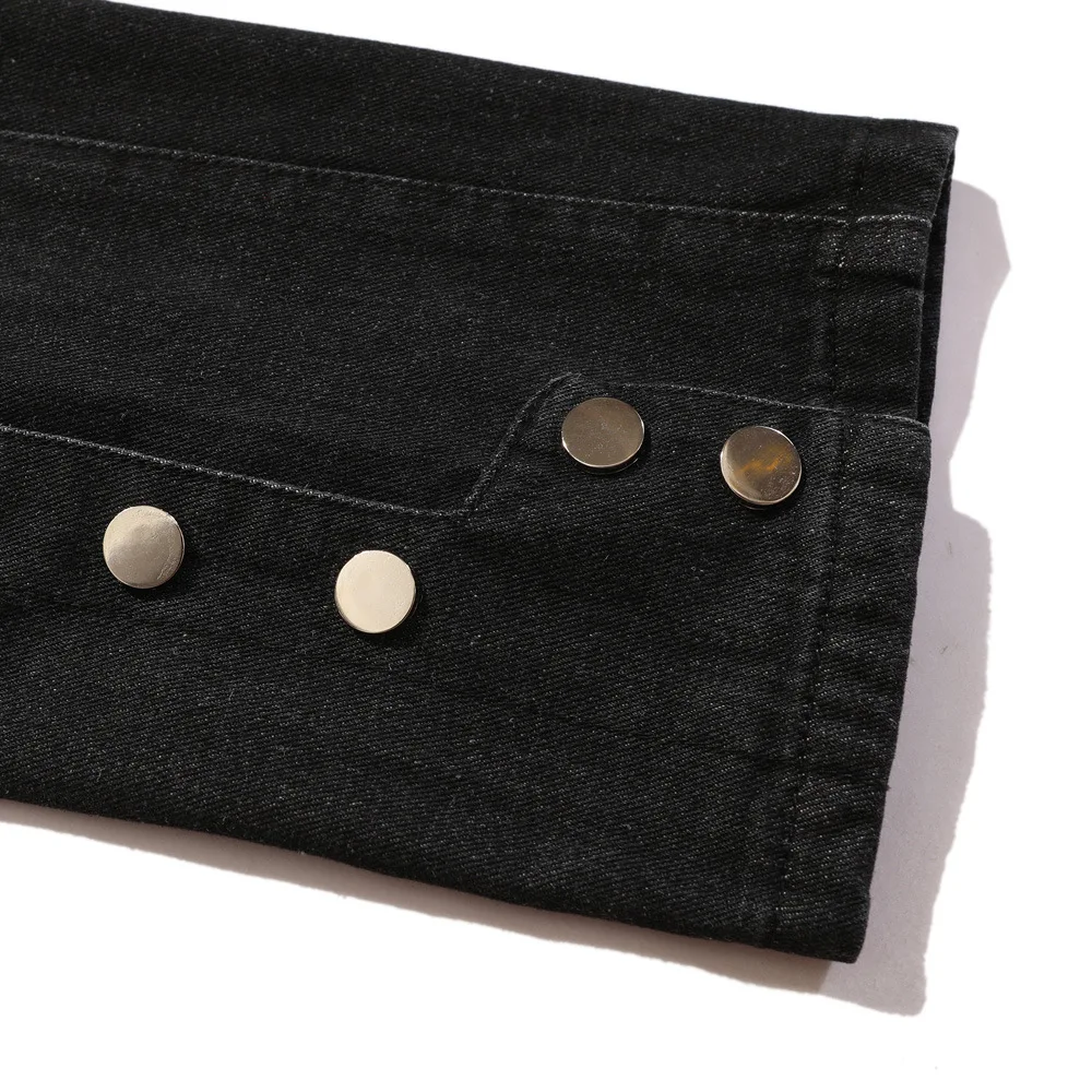 2021 Vibe Style Multiple Pockets Zipper Straight Men Hip Hop Jeans Trousers Casual Stylish Cargo Denim Pants For Teens Pantalon