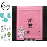 qwell animals unicorn dinosaur cutting dies match clear transparent stamps i am beauty diy scrapbooking craft cards 2020 new