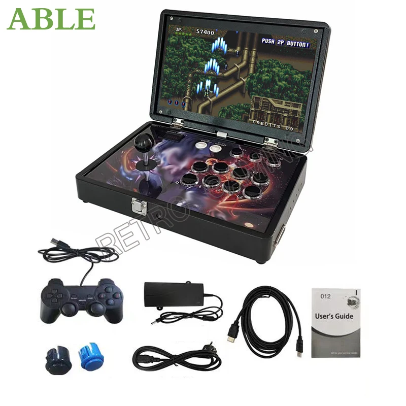 Pandora 8000 in 1 14 Inch Portable Arcade Video Game Console HD Retro Fighting Boxing Machine PC-USB Handle DIY HDMI VGA Output