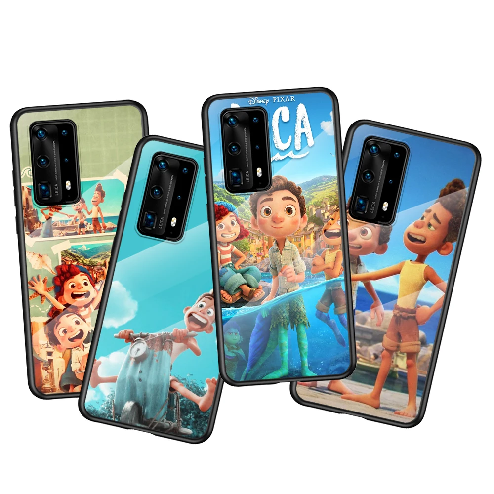 

Tempered Glass Cover Shockproof Shell Disney Brothers Luca For Huawei P40 P30 P20 P10 Pro Plus Lite 5G 2019 Phone Case