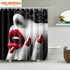 Красивые женские занавески для душа для ванной комнаты, в наличии 4 цвета, занавески для душа из полиэстера, многоразмерные домашние декоративные занавески для ванной комнаты