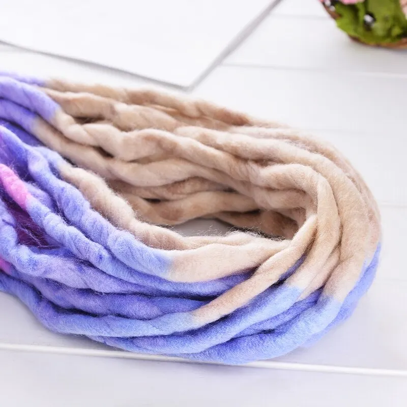 Толстые пряжи мягкая мериносовая шерстяная пряжа DIY рука ровинг вязаное одеяло ручной вязки прядения крючком украшения дома