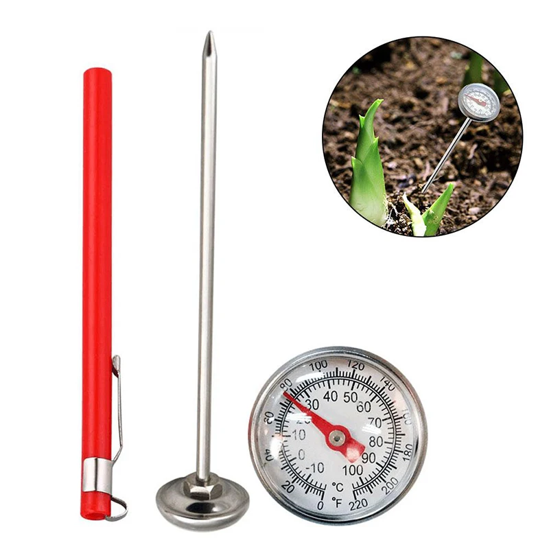 

Stainless Steel Soil Thermometer 127mm Stem Display 0-100 Degrees Celsius Range Mini portable probe type kitchen coffee