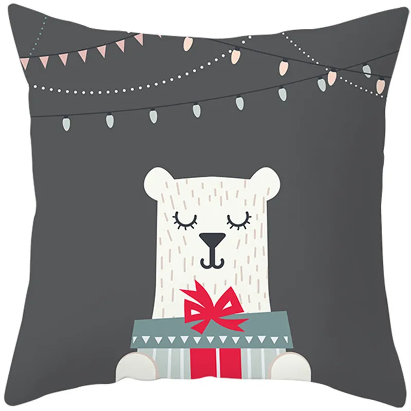 Чехол на подушку с милым животным узором Fuwatacchi Рождественский Стильный чехол для