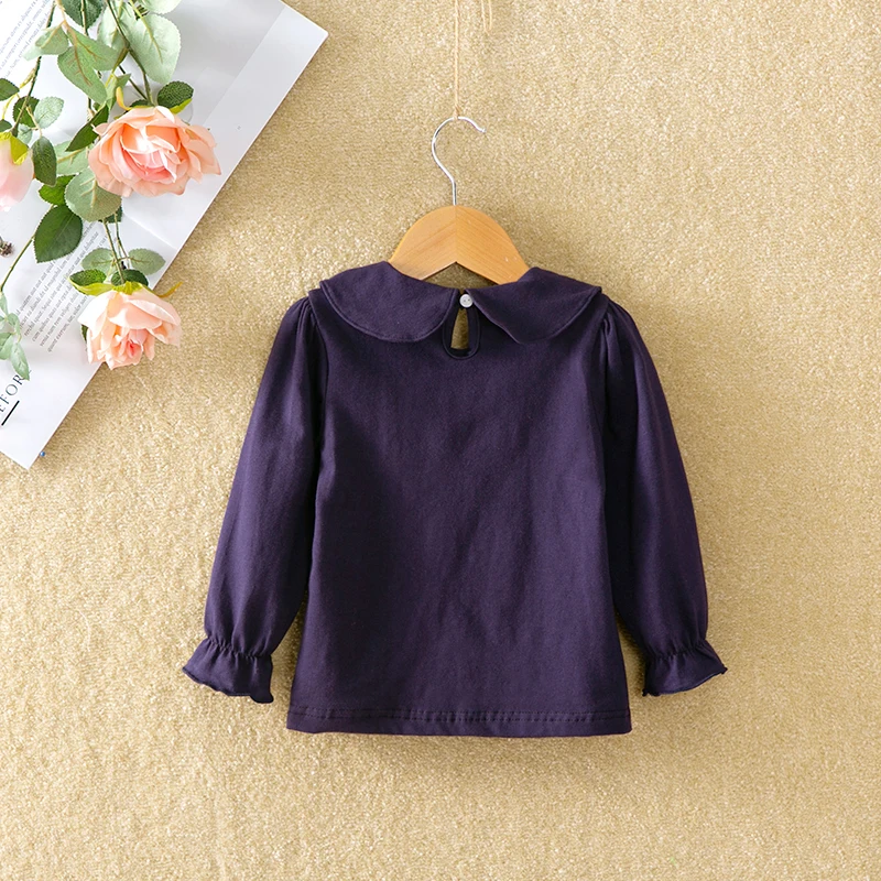 baby girls clothes spring t-shirts long-sleeve lovely princess tshirt cotton o-neck female children clothing top tees