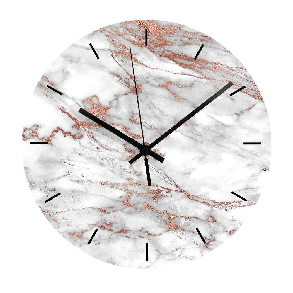 

Marble Texture Decorative Wall Clock Modern Design Silent Vinyl Record Clock for Living Room Home Decor 12 Inch