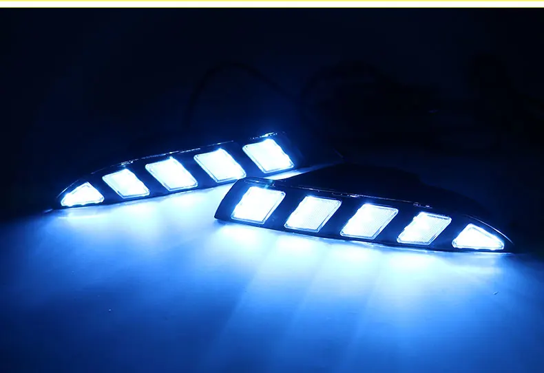 

LED Daytime Running Light for Volkswagen Scirocco 11-15 mustang flow three - color day lamp daily line lights Car accessories