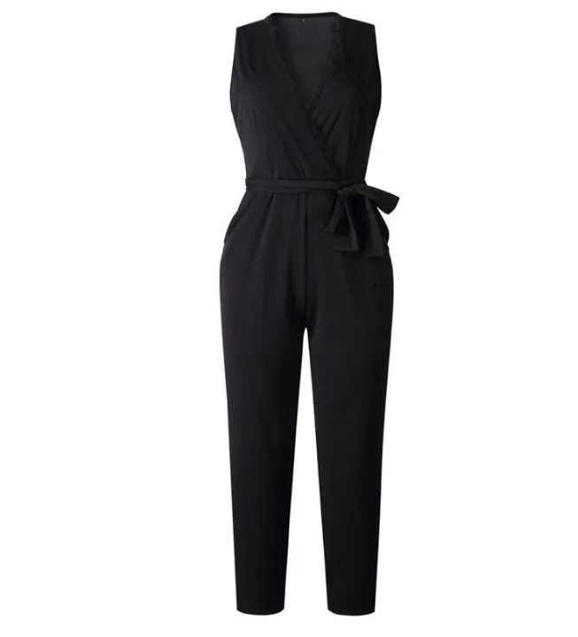 

2021 women's autumn sexy sleeveless lace lace jumpsuit woman dress dresses for women