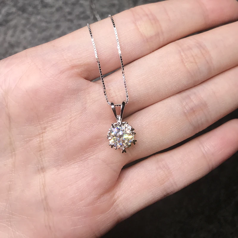 BOEYCJR серебро 925 пробы 1ct F цвет моисанита VVS хорошее ожерелье со стразами бижутерия