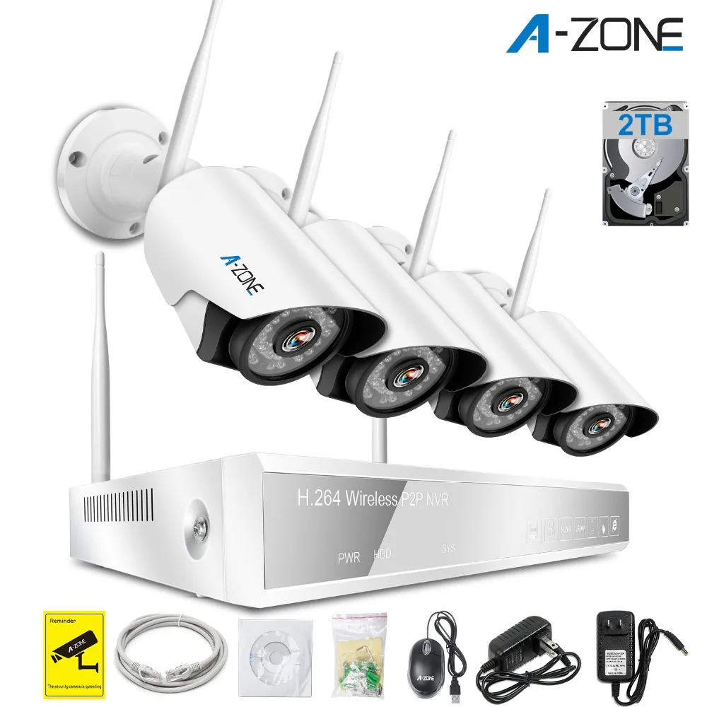 4 CH 8CH CCTV камера система WiFi NVR комплект 960P 2MP WiFi NVR 8CH с 8 шт IR Night Bullet IP камера WiFi 1080P система безопасности