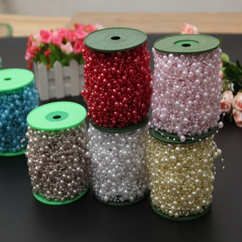 5 ярдов 3 мм 8 бусины леска искусственная фотогирлянда цветы свадебное