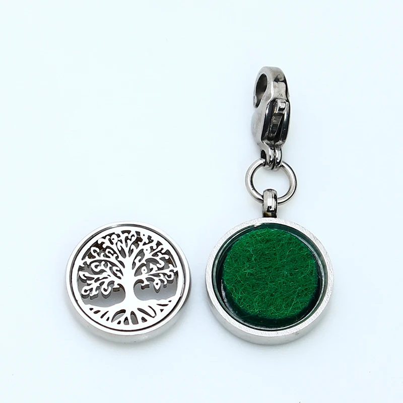 Диффузор для эфирных масел медальон застежка-карабин нержавеющая сталь 12 мм