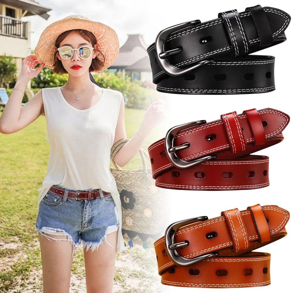 

Fashion Women Faux Leather Adjustable Buckle Jeans Pants Waist Belt Waistband