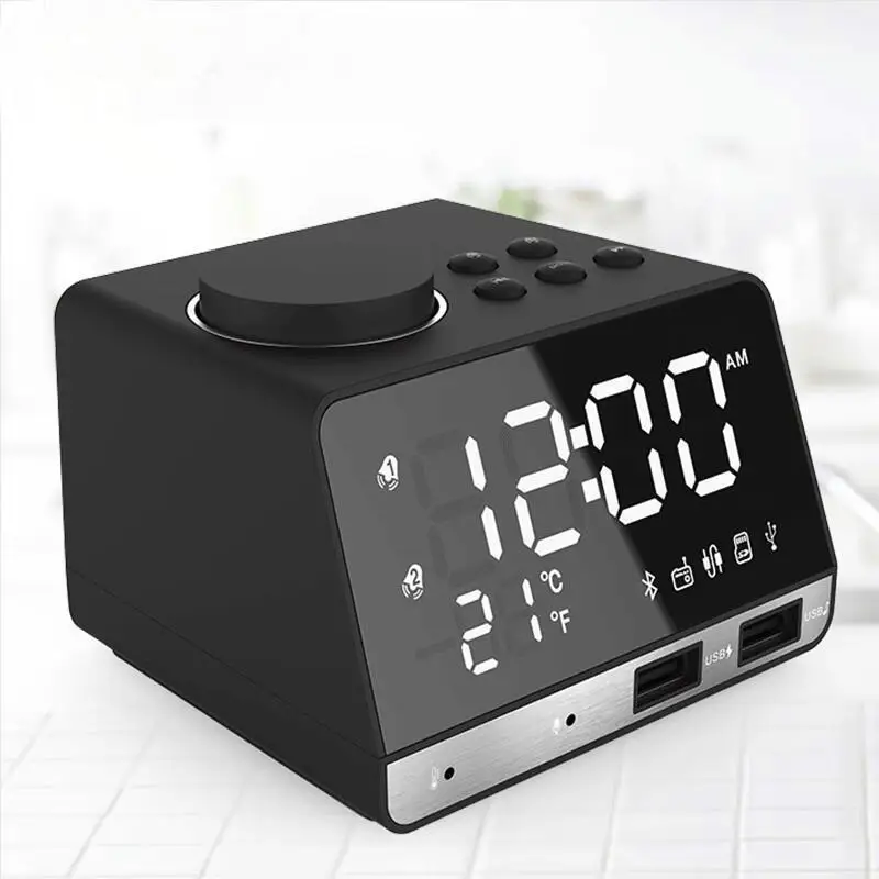 

LED Mirror Alarm Clock Digital Clock Voice Control Snooze Time Display Night Mode Home Decoration Snooze Table Clock