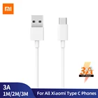 Быстрозаряжающий кабель Xiaomi 1 м 2 м 3 м Usb C 3A Быстрая зарядка для Xiaomi Poco X3 NFC X2 M3 M2 F2 Pro Mi CC9 9T Mi Mix Fold A3 A2 9