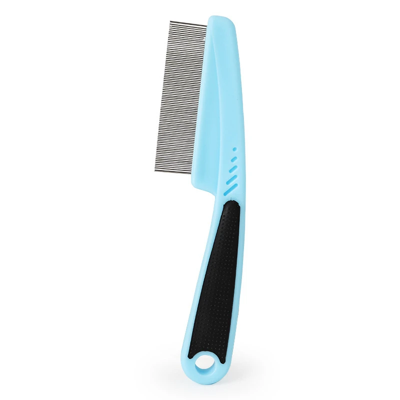 light blue 1 шт. новая упаковка кошечка Груминг для собачьей шерсти расческа fla Shedding щетка щенок собака из нержавеющей шерсти расчески средства по уходу за животными - Цвет: light blue