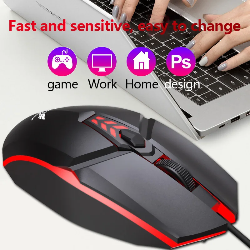 Проводная игровая мышь с RGB Цветной подсветкой 6D 3200DPI Мышь для геймеров ПК игровых