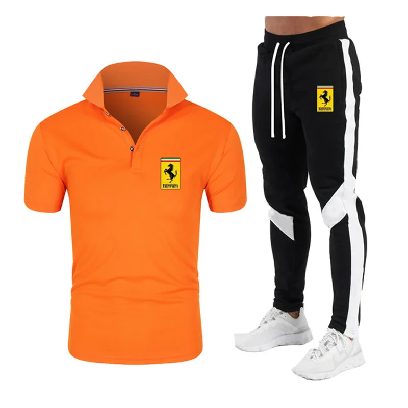 

Golf sport T Shirt shorts Men's Set Solid color Casual Breathable Beach and Summer Fitness Jog The New 2-piece set