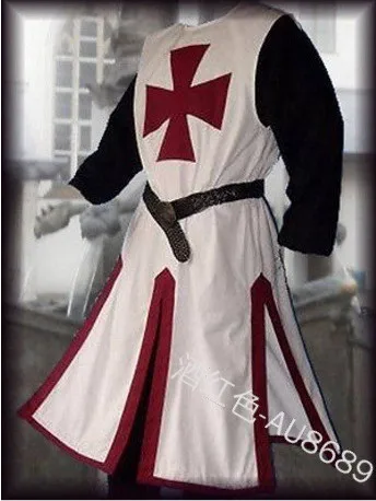 Средневековые воины рыцарь Templar костюм крестовика для взрослых мужчин наряд