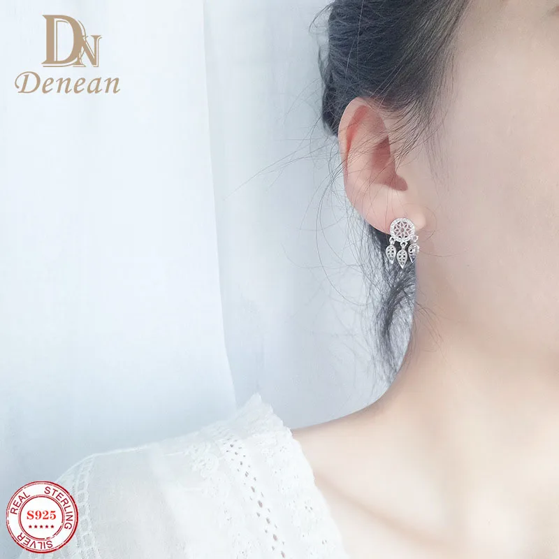 

Серьги-подвески женские из серебра 925 пробы, с перьями