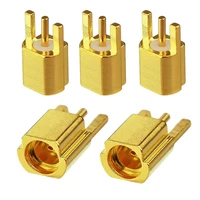 5pcs mmcx female jack connector pcb mount with solder straight goldplated 3 pins mmcx connector