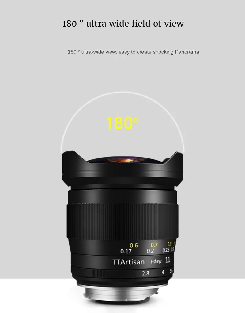 Широкоугольный объектив TArtisan 11 мм F2.8 рыбий глаз для камер Sony E Canon R Nikon Z Leica M