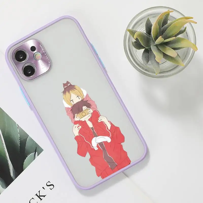 

Kenma Kozume of Haikyuu Phone Case For iPhone 12 11 Mini Pro XR XS Max 7 8 Plus X Matte transparent Purple Back Cover