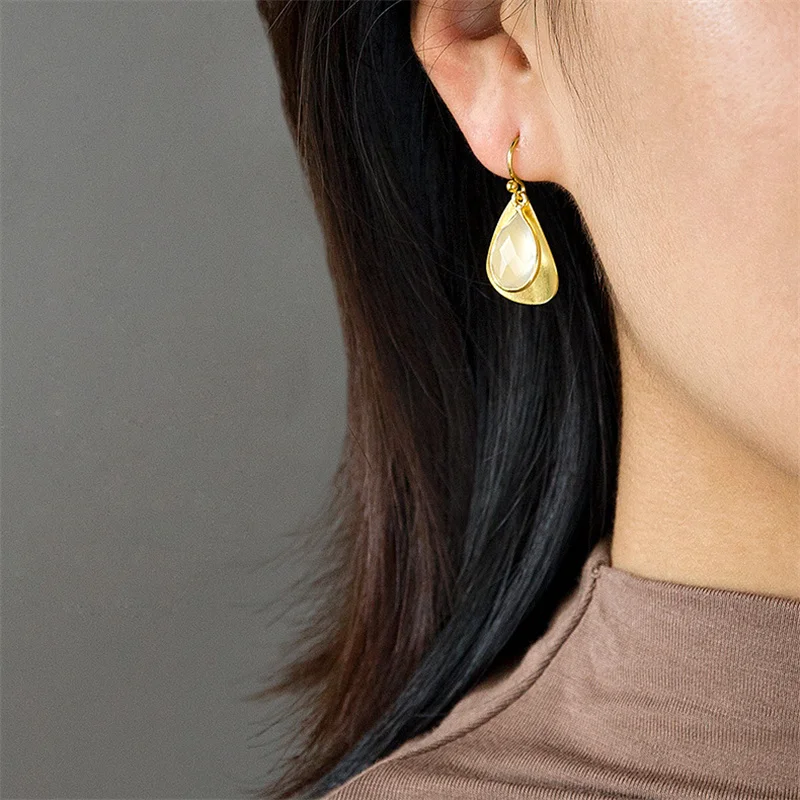 Женские серьги-капли INATURE из стерлингового серебра 925 пробы с натуральным