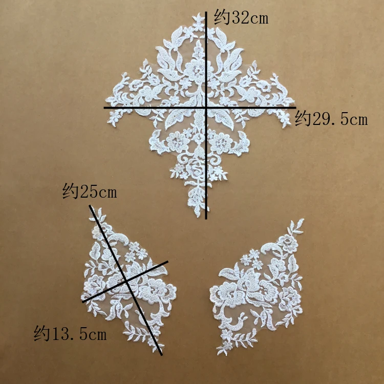 White Flower Beads Embroidery Lace Fabric Applique For Wedding Dress Sewing On Accessories Patches DIY Clothing Appliques Nice! | Дом и сад